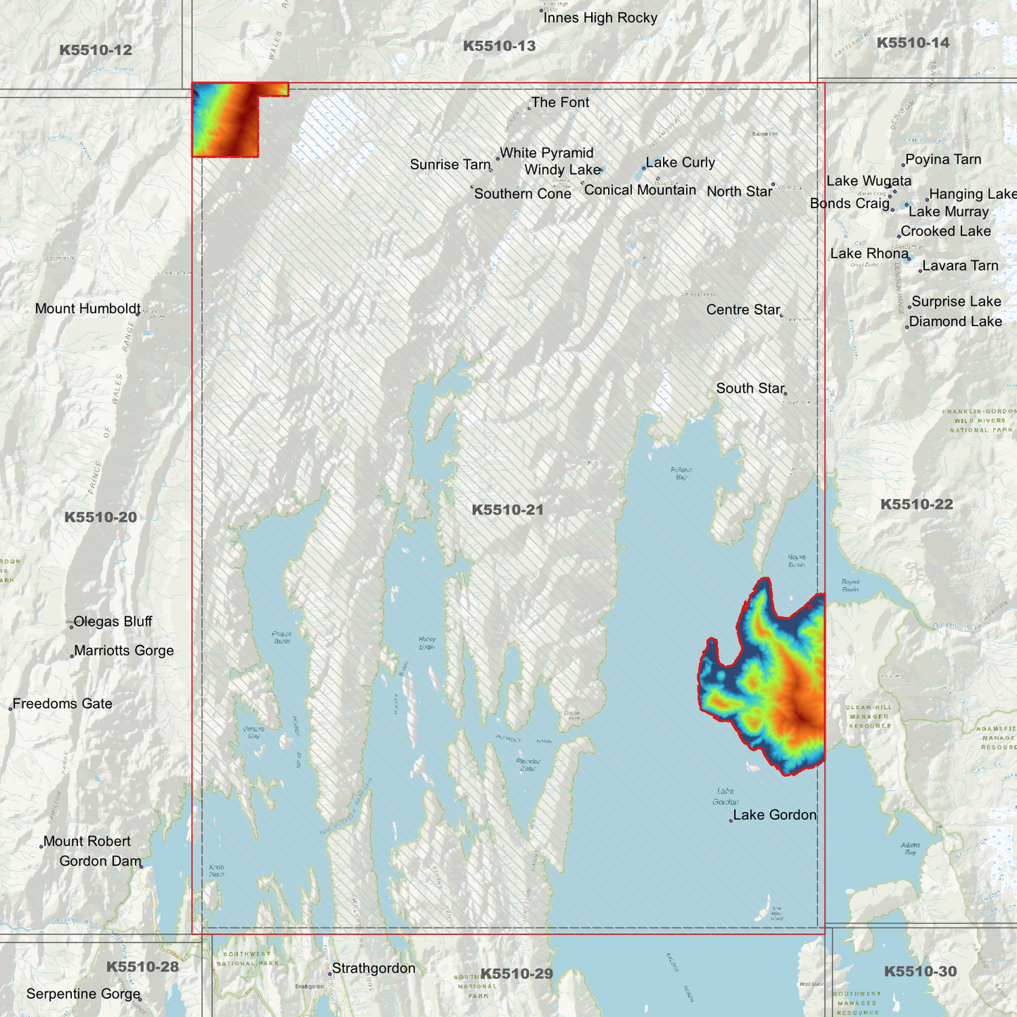 Lake Gordon 1m Digital Elevation Model (K5510-21)