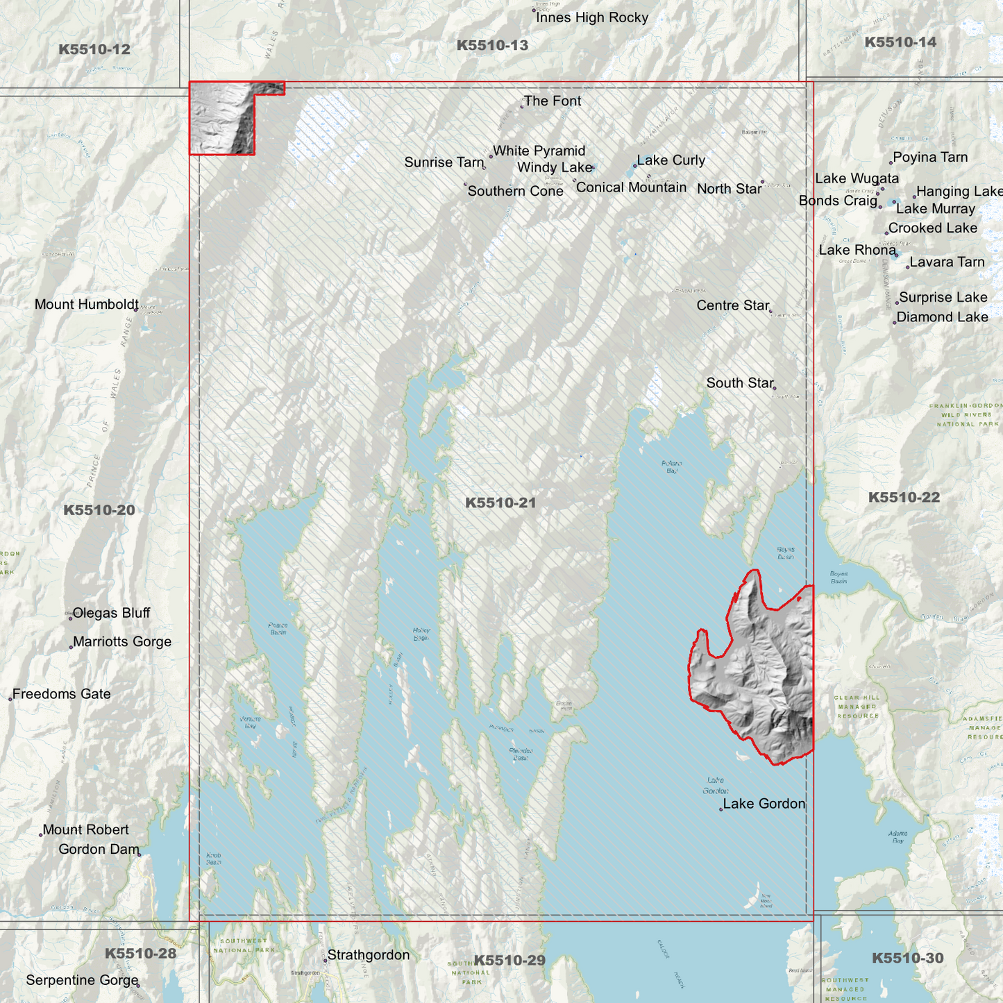 Lake Gordon 1m Digital Elevation Model (K5510-21)