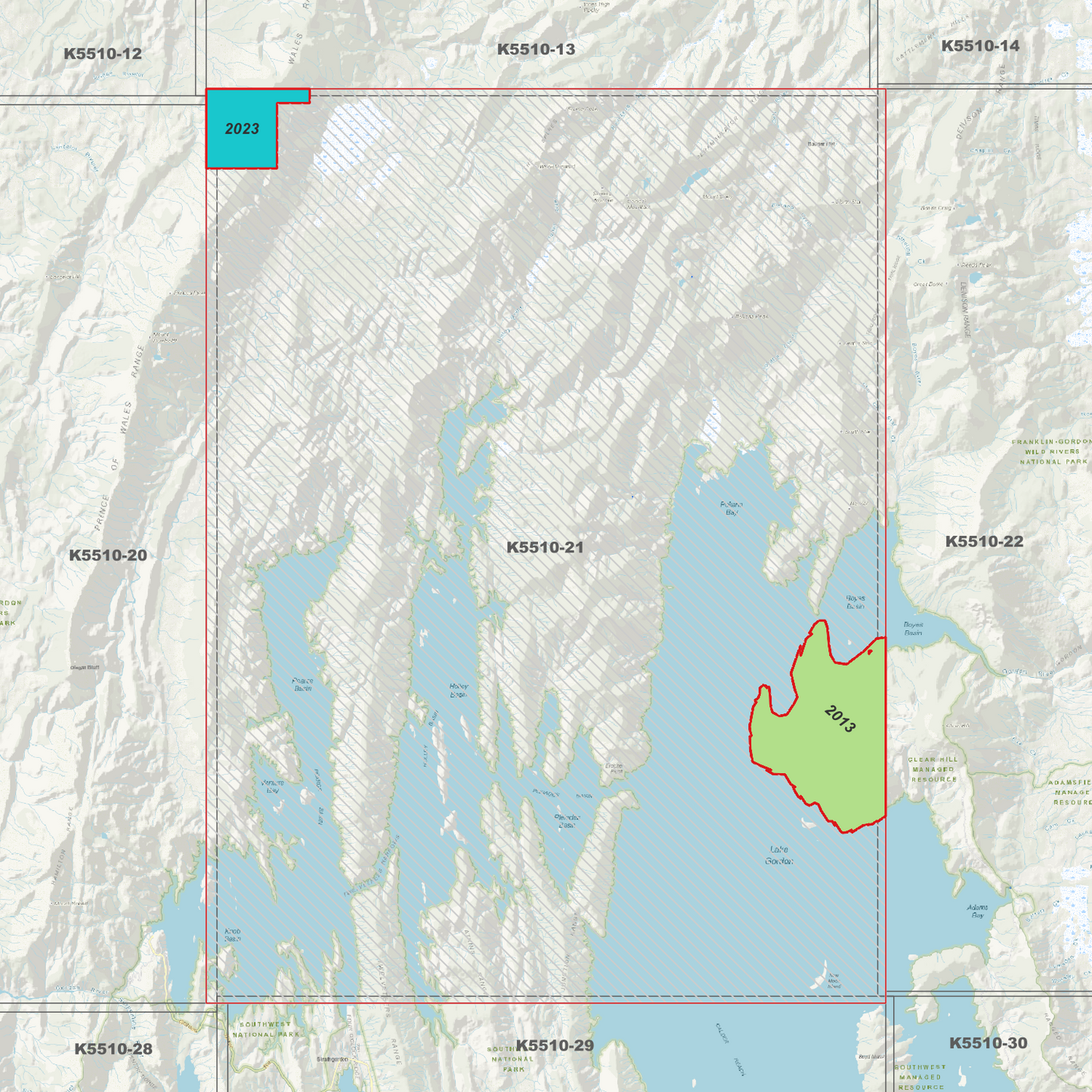 Lake Gordon 1m Digital Elevation Model (K5510-21)