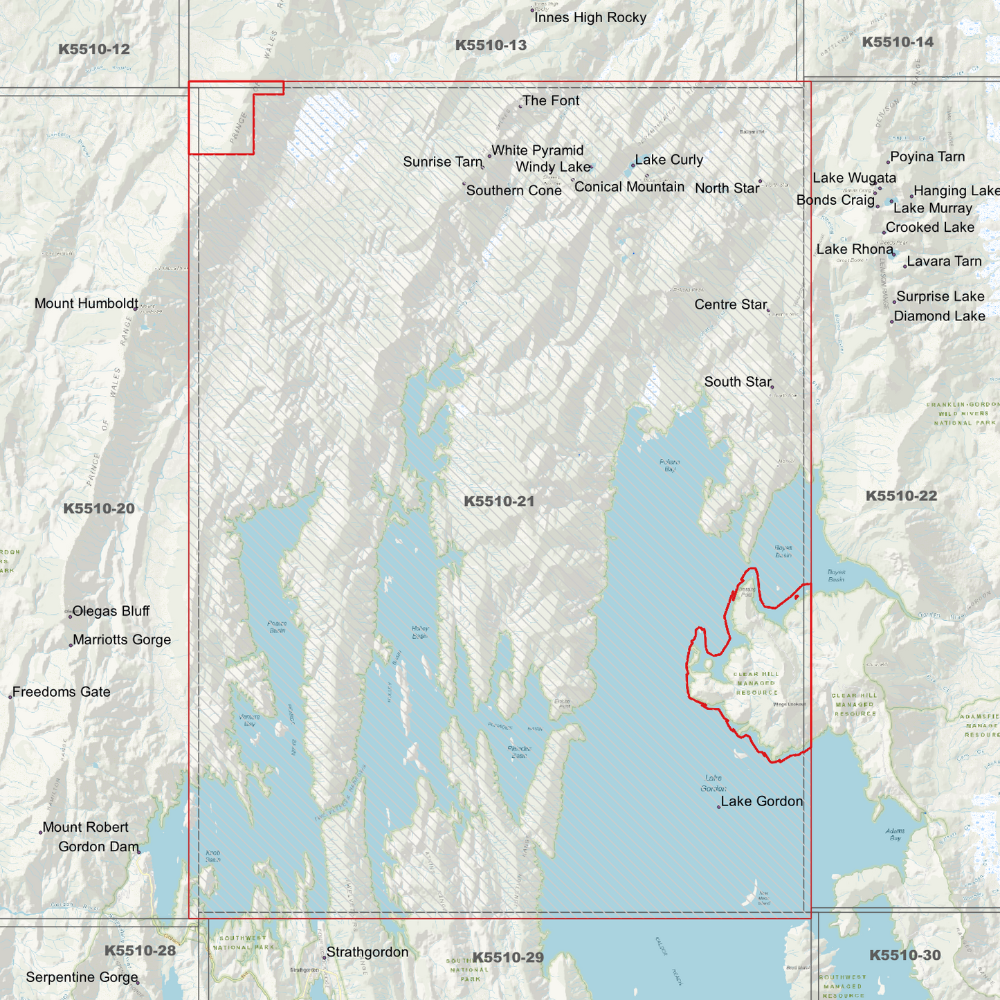 Lake Gordon 1m Digital Elevation Model (K5510-21)