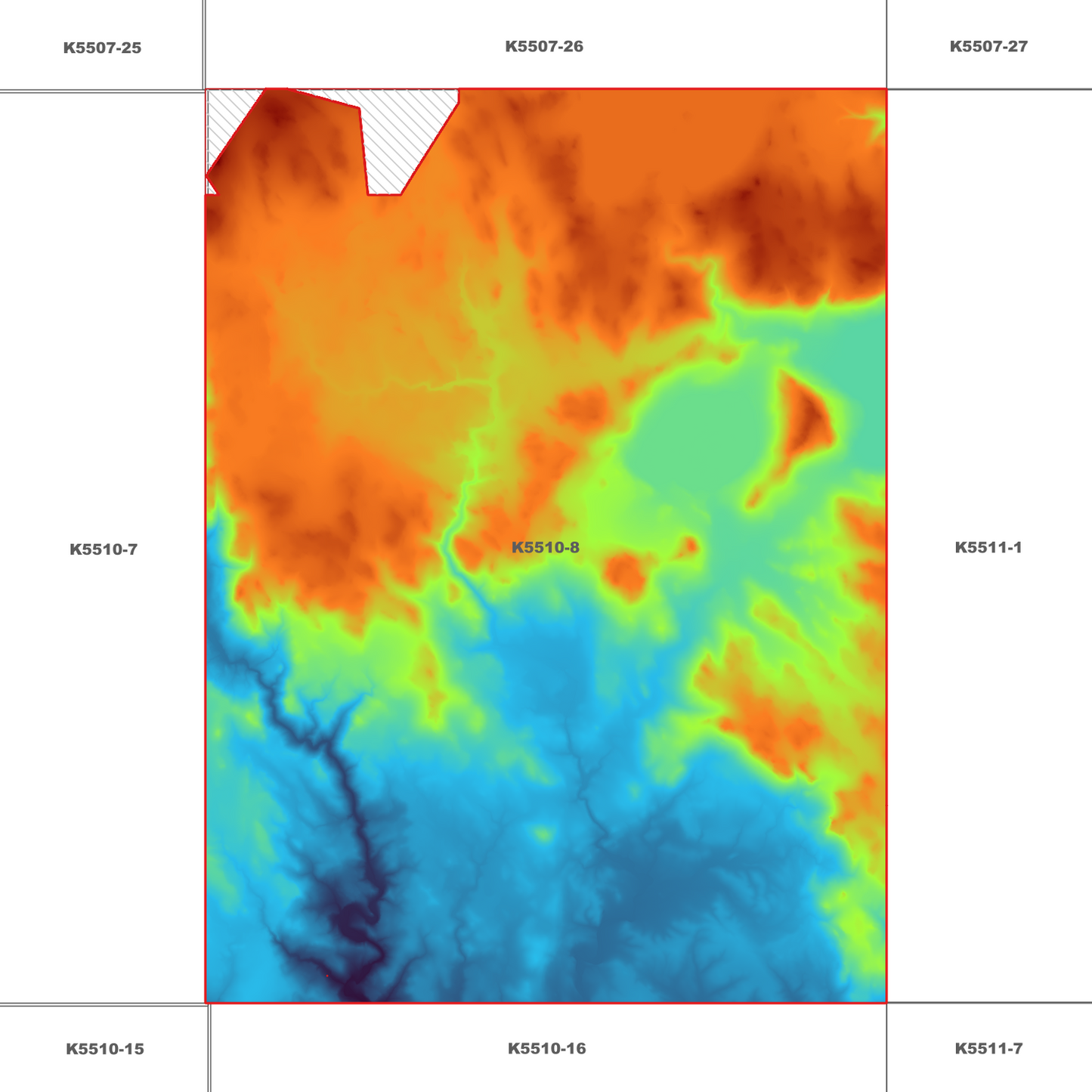 Allwrights 1m Digital Elevation Model (K5510-8)