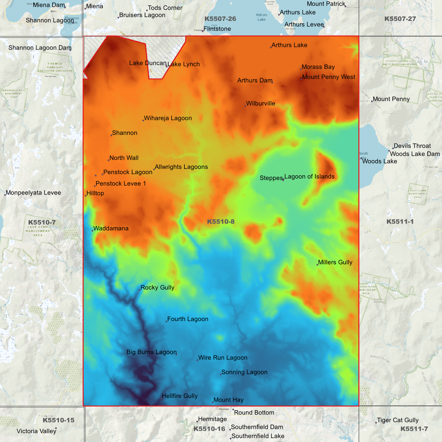 Allwrights 1m Digital Elevation Model (K5510-8)