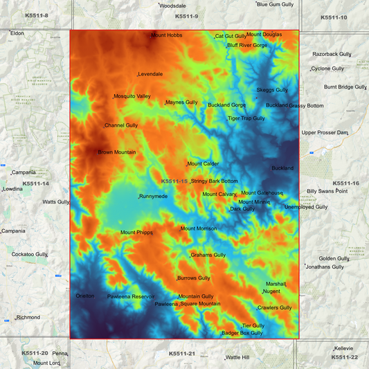 Buckland 1m Digital Elevation Model (K5511-15)