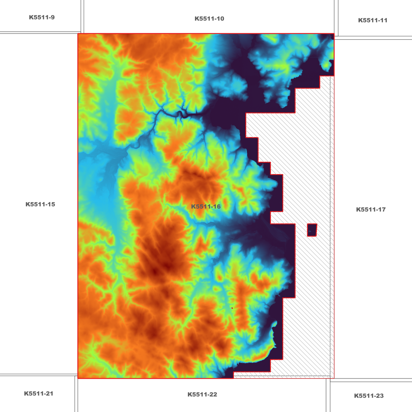 Orford 1m Digital Elevation Model (K5511-16)