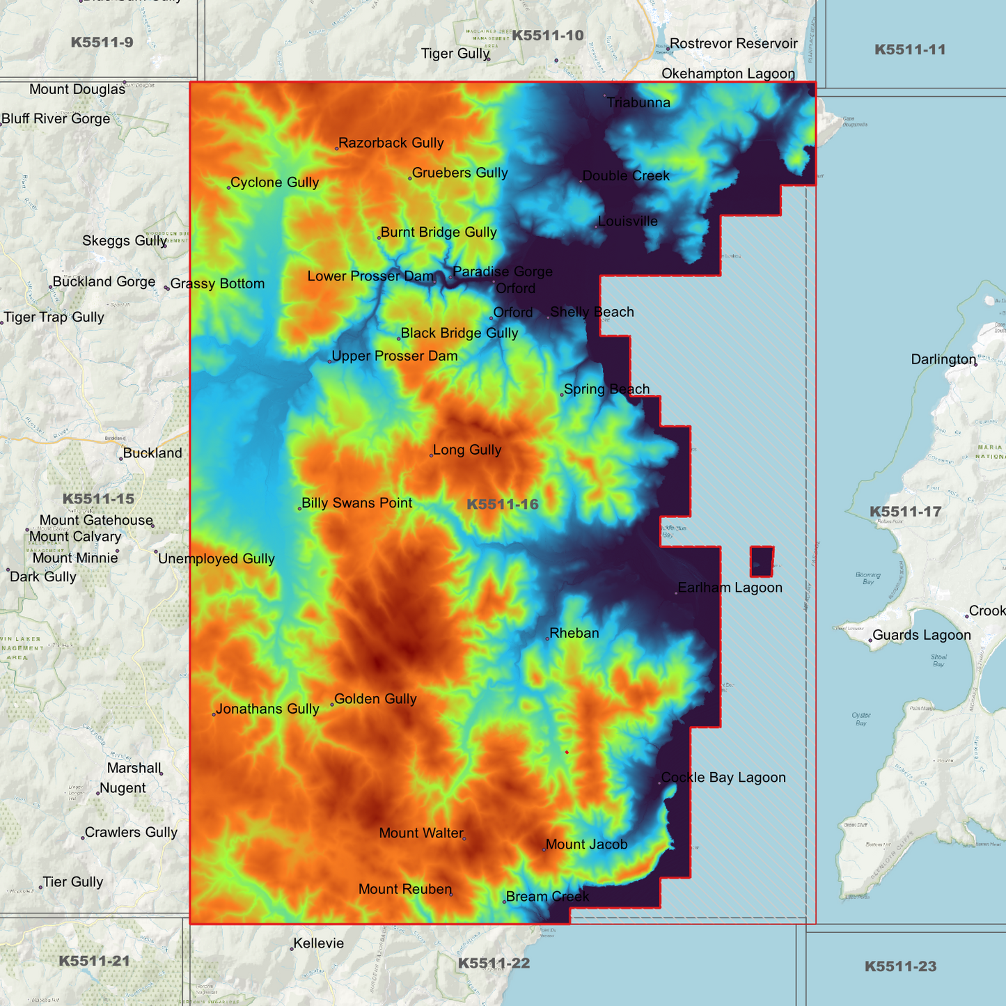 Orford 1m Digital Elevation Model (K5511-16)