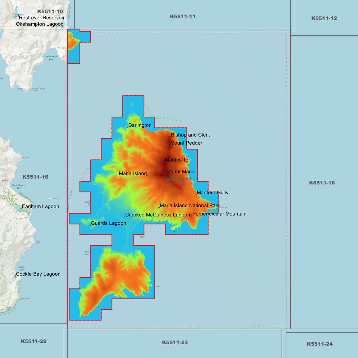 Maria Island 1m Digital Elevation Model (K5511-17)