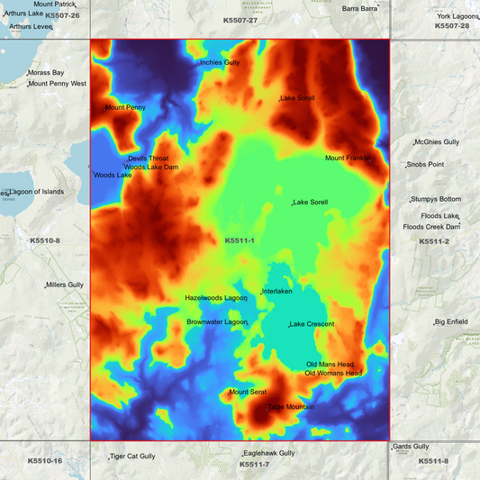 Lake Sorell 1m Digital Elevation Model (K5511-1)