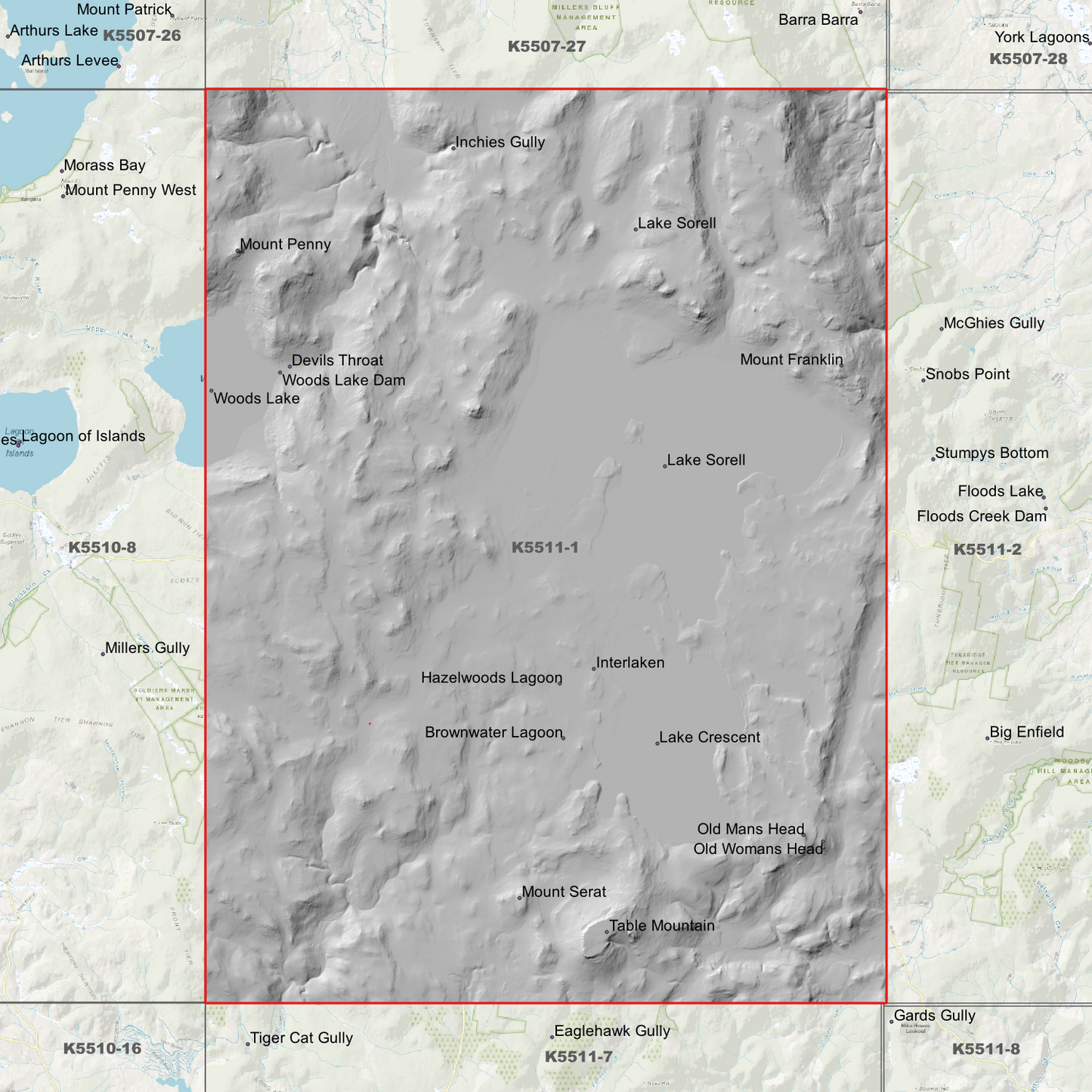 Lake Sorell 1m Digital Elevation Model (K5511-1)