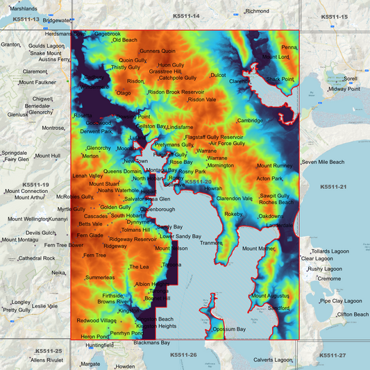 Hobart 1m Digital Elevation Model (K5511-20)