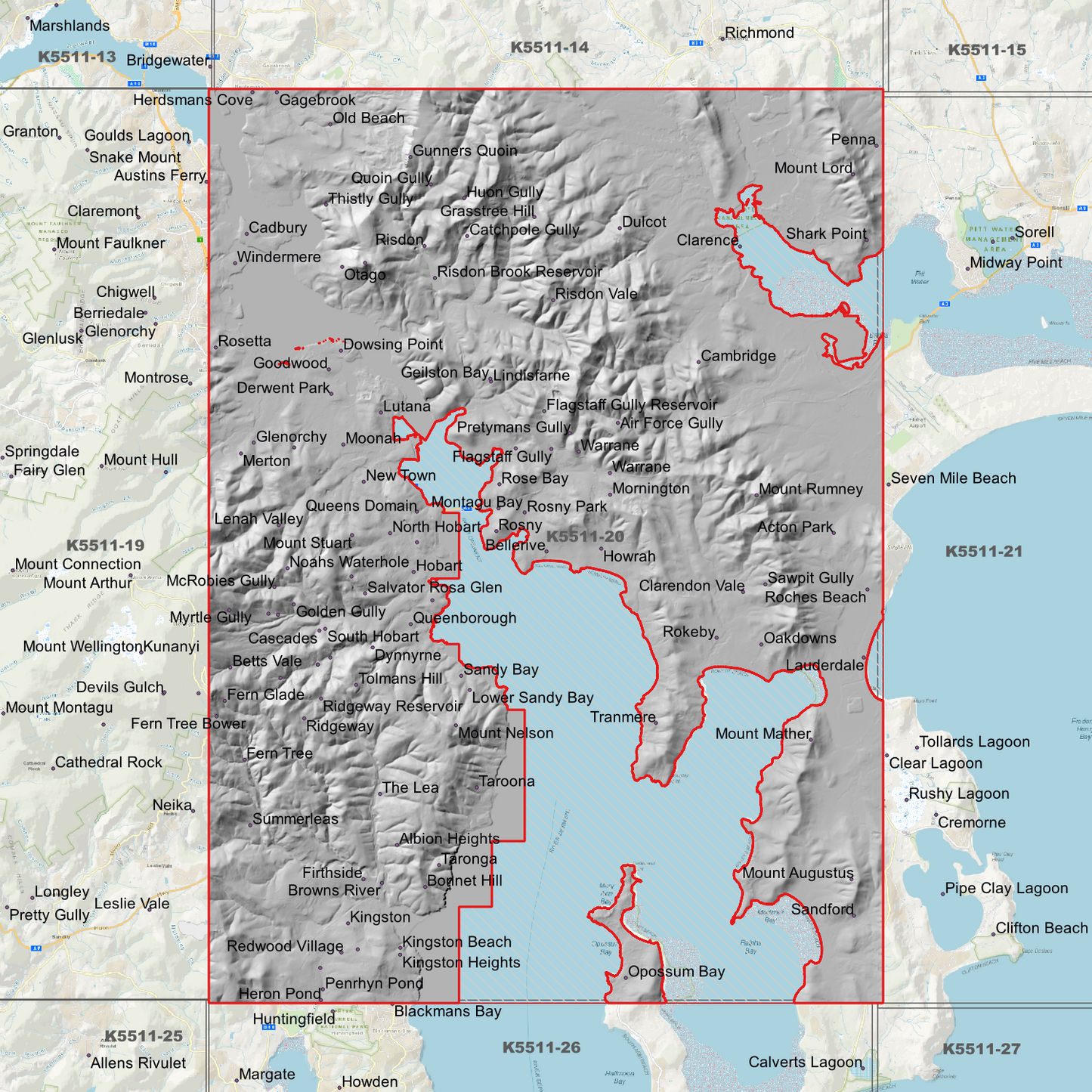 Hobart 1m Digital Elevation Model (K5511-20)