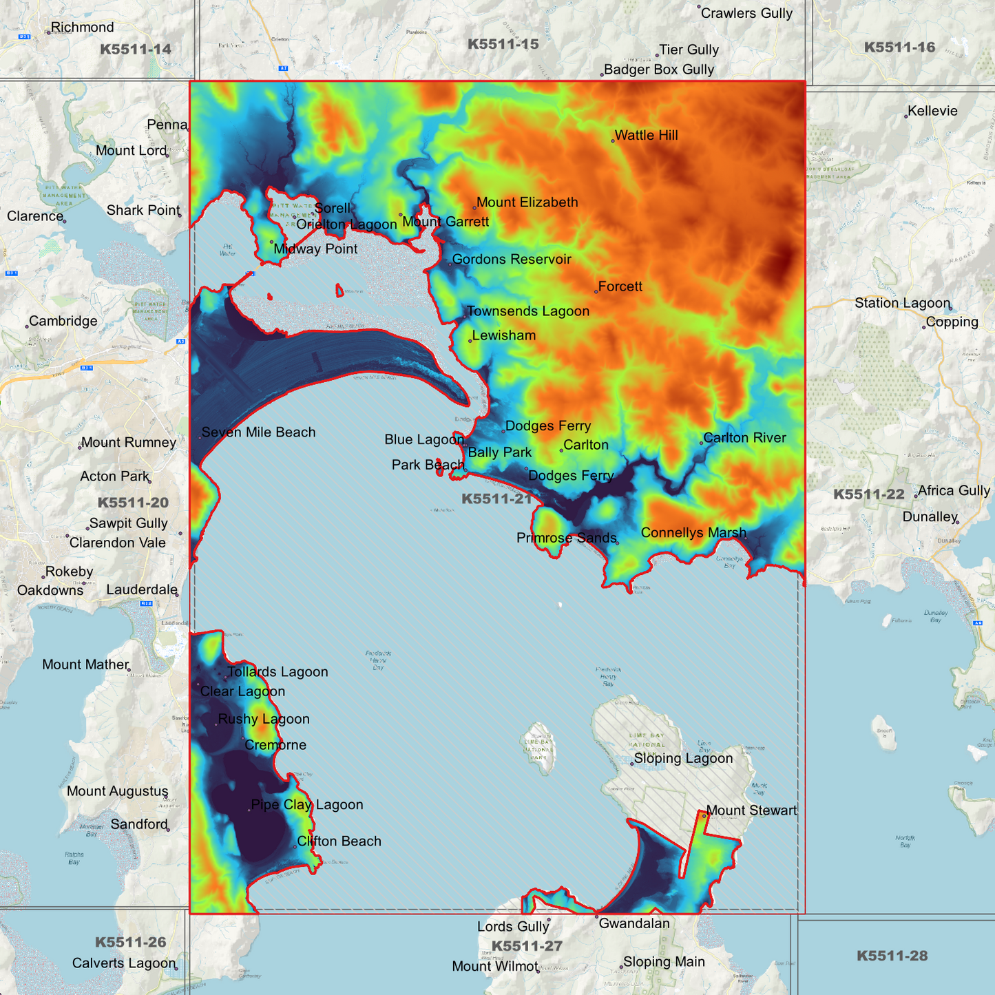 Sorell 1m Digital Elevation Model (K5511-21)