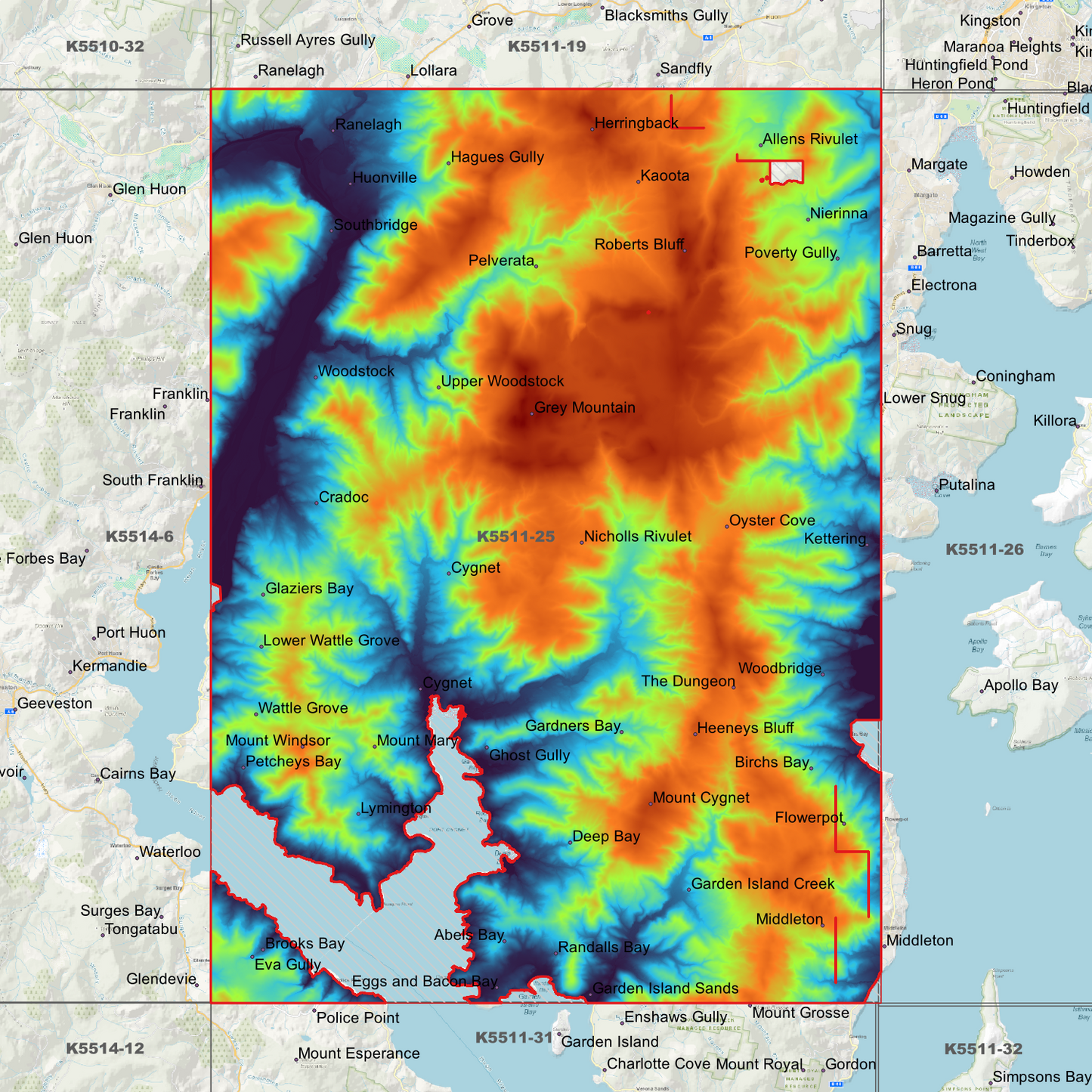 Huonville 1m Digital Elevation Model (K5511-25)