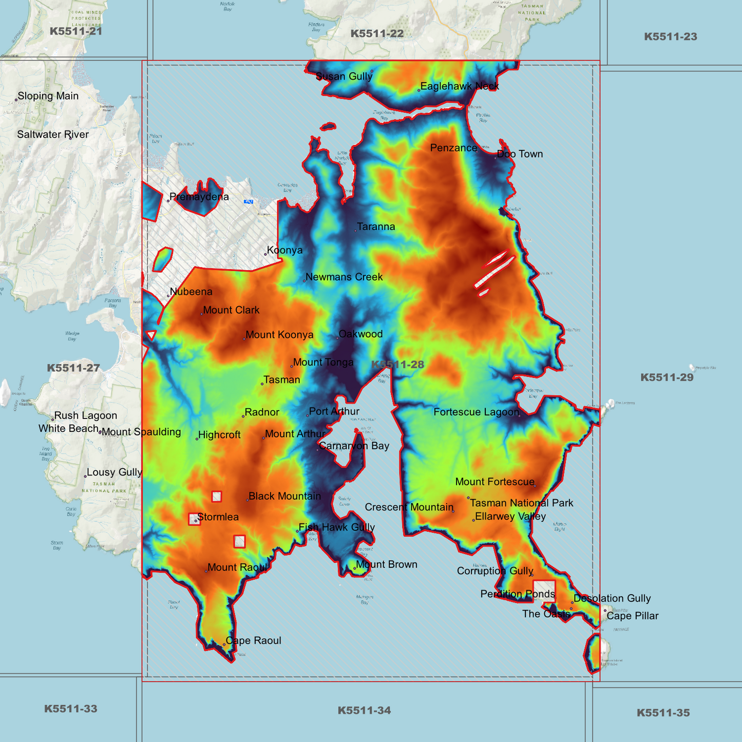 Port Arthur 1m Digital Elevation Model (K5511-28)