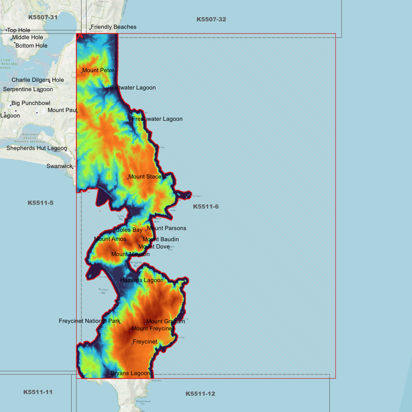 Coles Bay Freycinet 1m Digital Elevation Model (K5511-6)