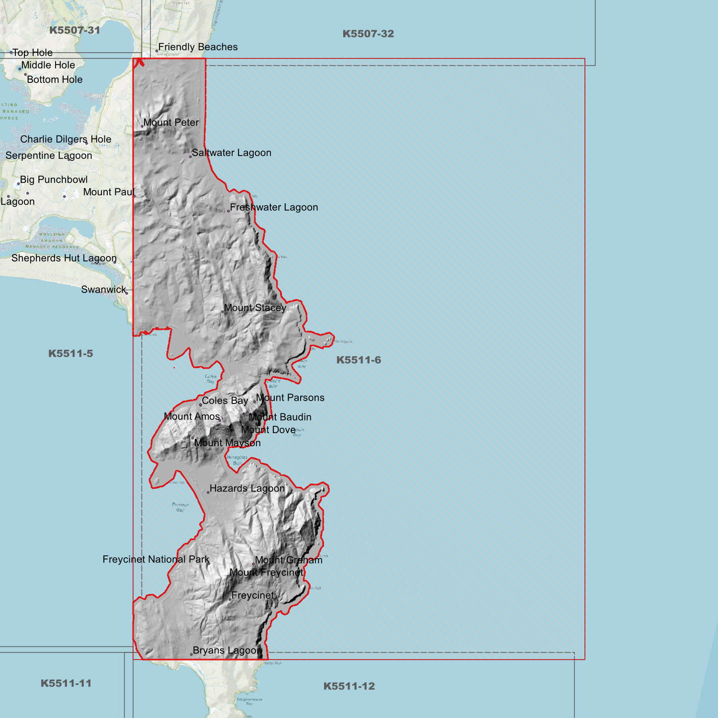 Coles Bay Freycinet 1m Digital Elevation Model (K5511-6)