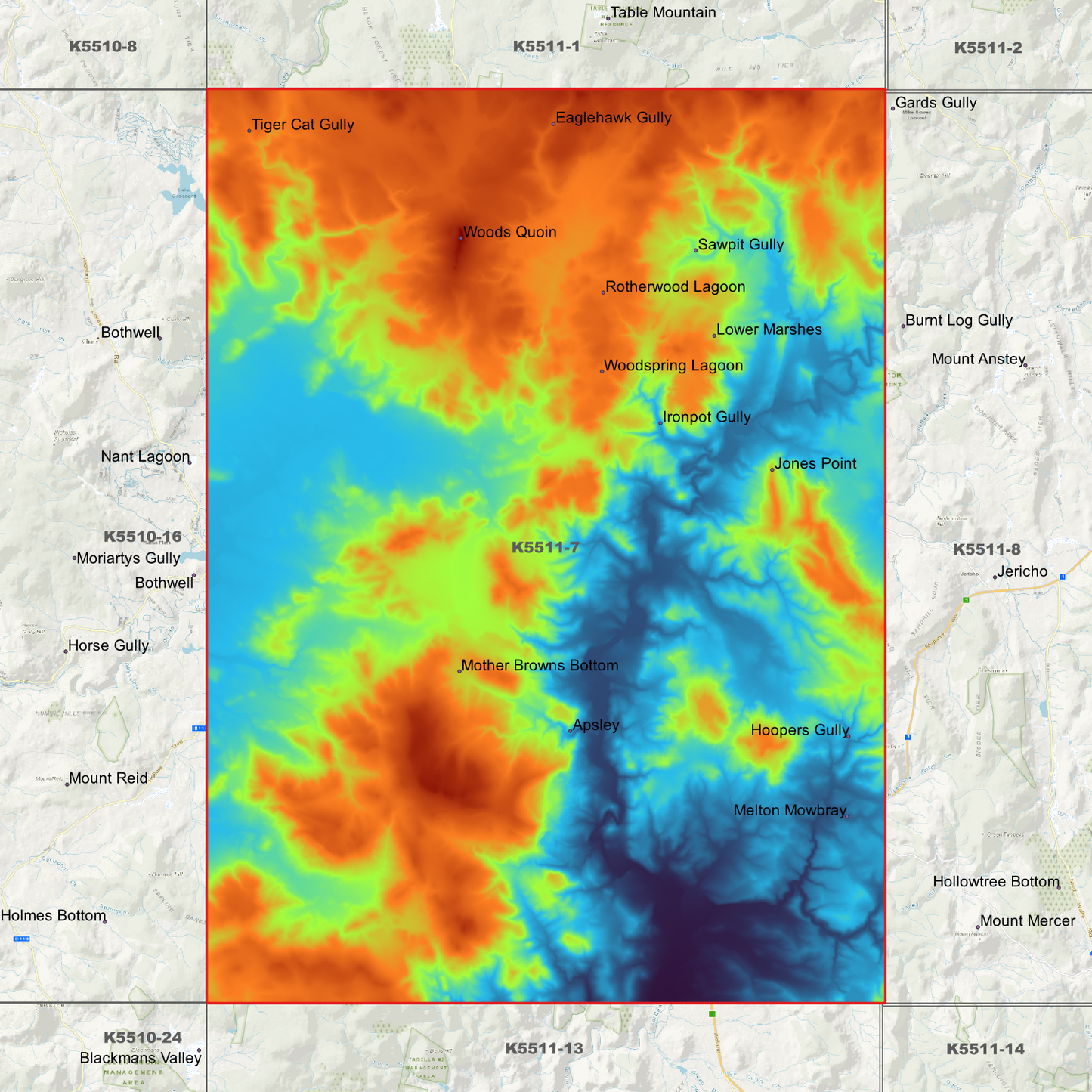 Melton Mowbray 1m Digital Elevation Model (K5511-7)