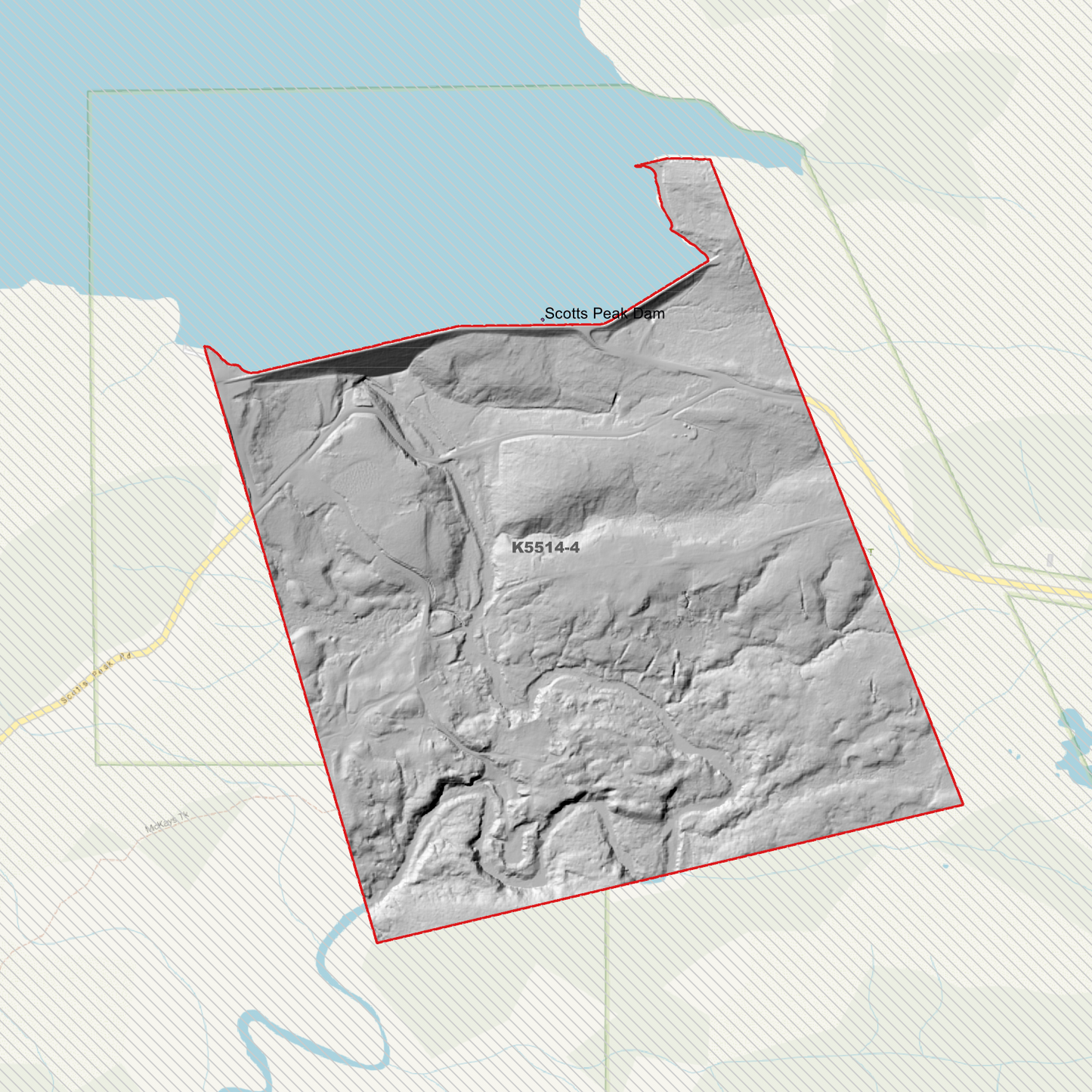 Scotts Peak 1m Digital Elevation Model (K5514-4)