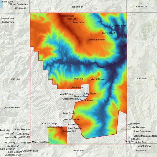Mount Riveaux 1m Digital Elevation Model (K5514-5)