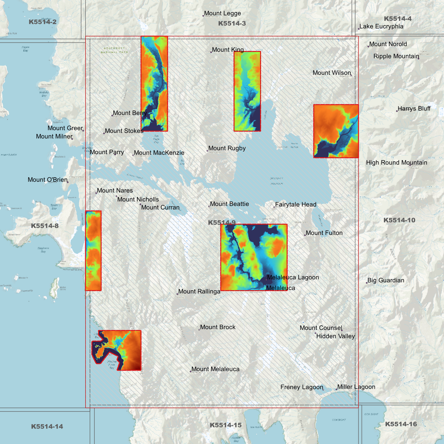 Bathurst Harbour 1m Digital Elevation Model (K5514-9)
