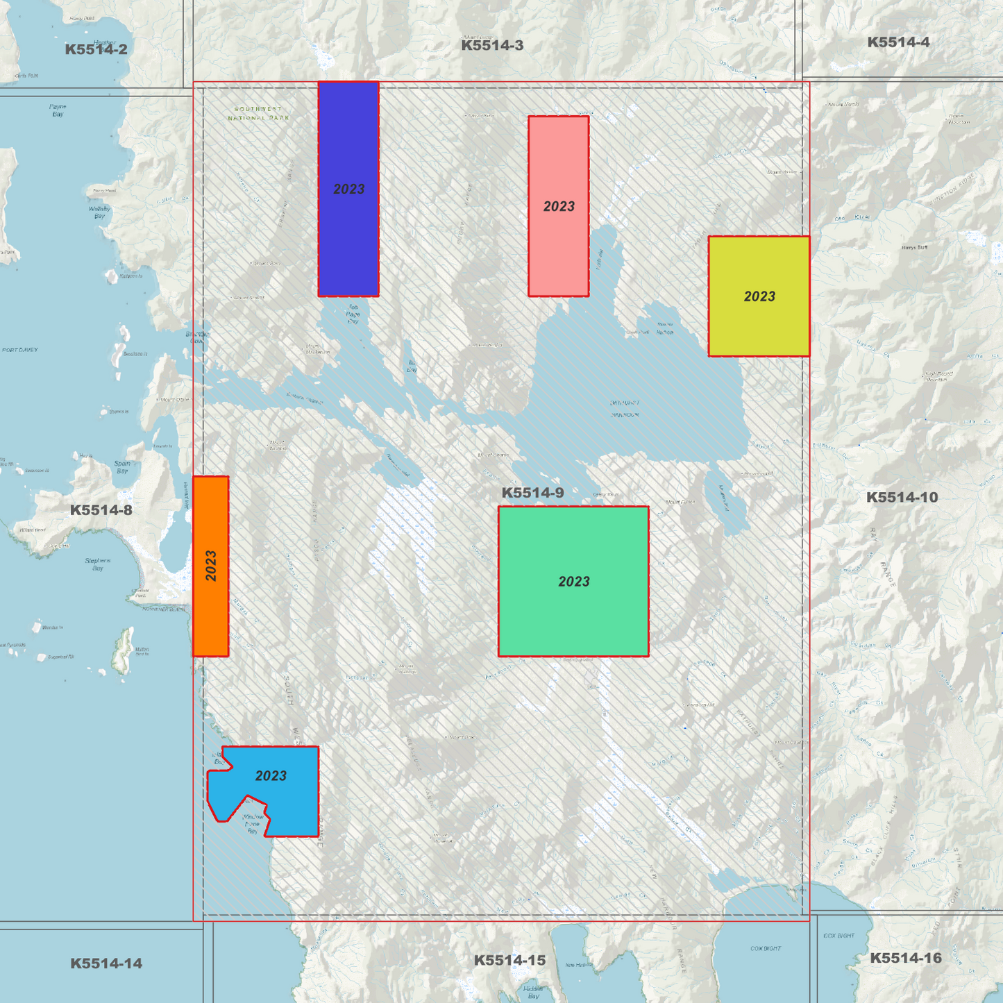 Bathurst Harbour 1m Digital Elevation Model (K5514-9)