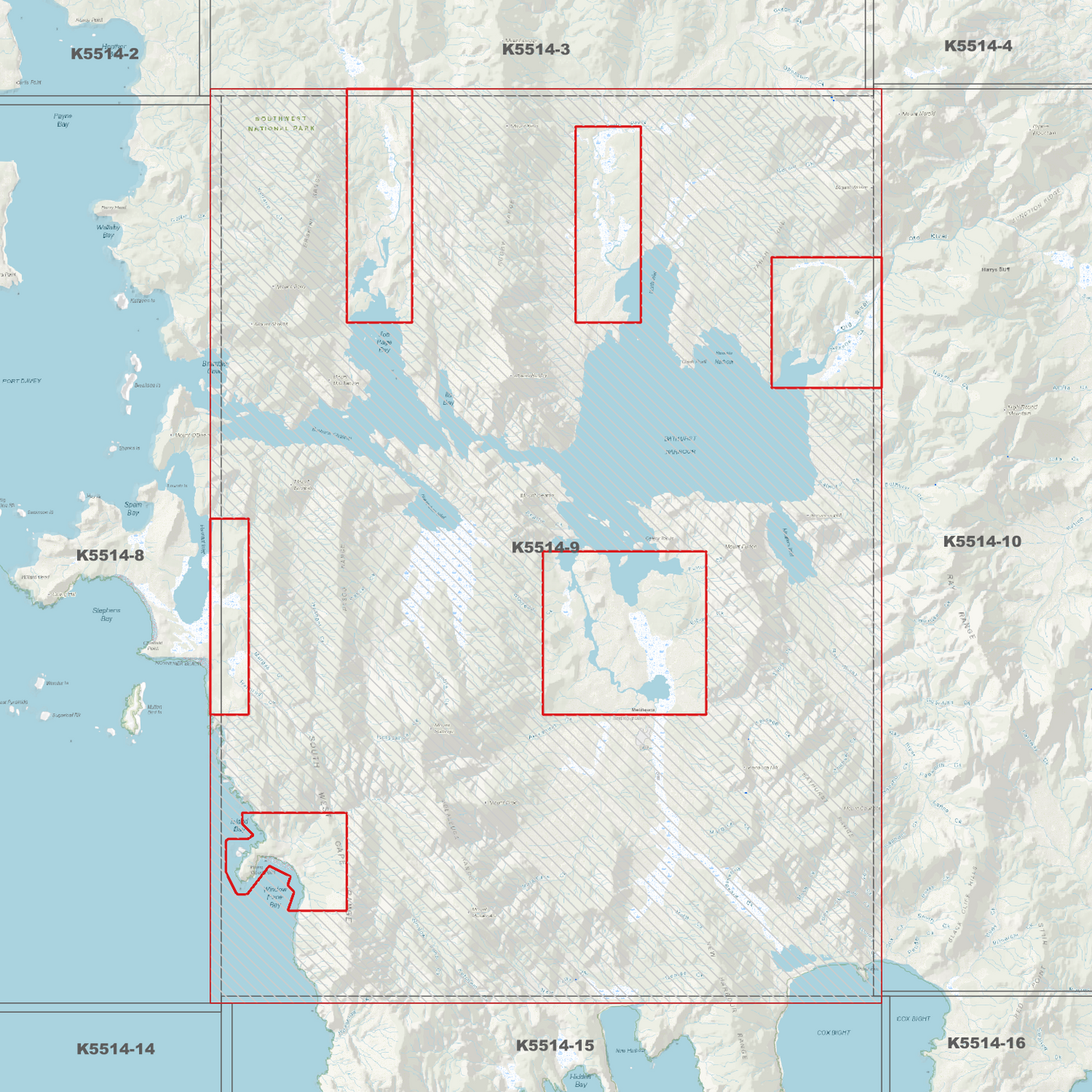 Bathurst Harbour 1m Digital Elevation Model (K5514-9)